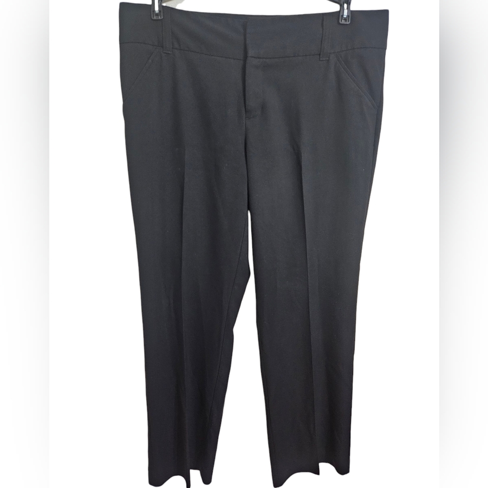 Daisy Fuentes Tailored Straight Leg Black Dress Pants Work Sz 14